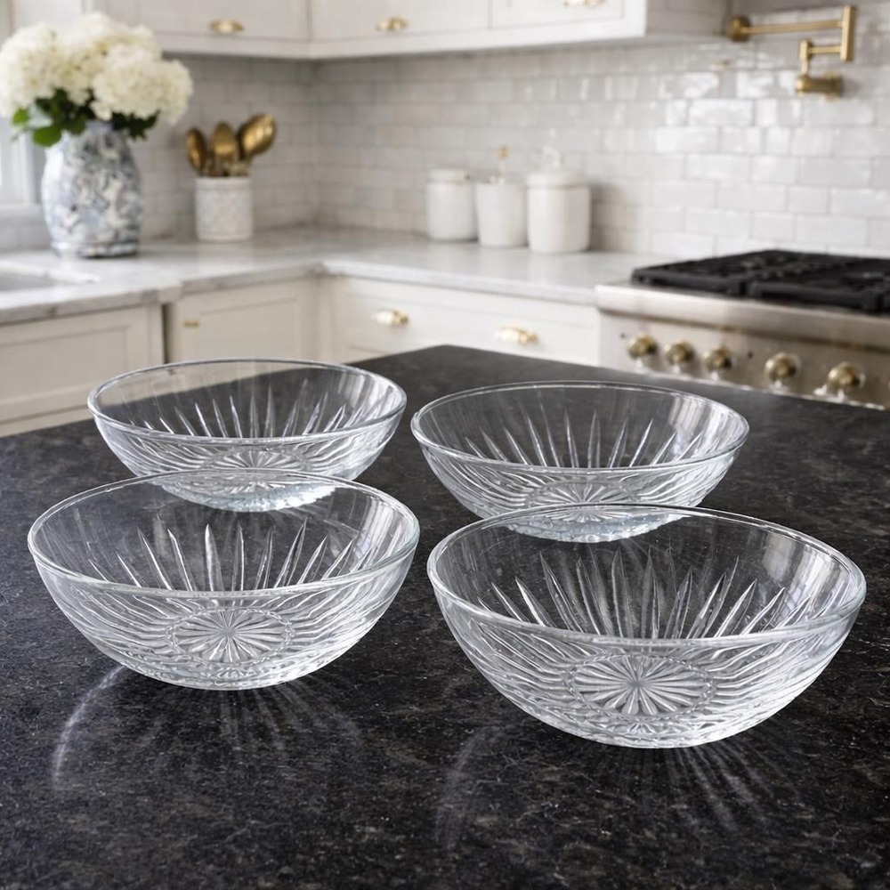 Princess House Crystal Bowls Set 4 Highlights Starburst